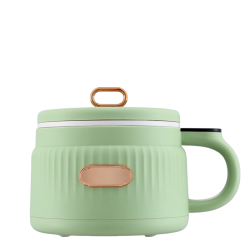 GREEN SCENIC Mini Electric Hot Pot Multifunctional Small Dormitory Noodle Cooker Mini Electric Noodle Cooker Non-Stick Pan - 1.6L