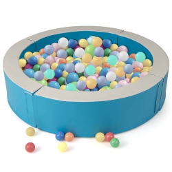 COSTWAY 44.5" X 10" Baby Ball Pit Detachable Foam Ball Pit With 50 Colorful Ocean Balls Blue/pink