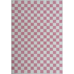 RUG BRANCH Metro Checkered Blush Non-Toxic, Child And Pet Safe - Indoor Area Rug for Kids - Playroom, Nursery, And Children Bedroom In Pink