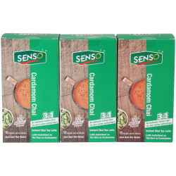 SENSO Instant Cardamom Chai Tea Latte (Sweetened) - Pack Of 3 (Total 30 Sticks)