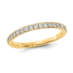 GEM AND HARMONY Plated Sterling Silver Eternity Band Ring With Cubic Zirconia (Cz)S In Gold