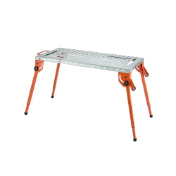 VEVOR 44" X 21" Foldable Welding Table, 500Lbs Capacity Welding Workbench \w 4-Level Adjustable Height, Carbon Steel Work Bench \w 6 Tool Slots &