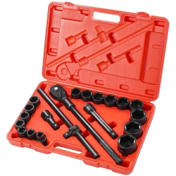 VEVOR 3/4 In Drive Impact Socket Set, 21 Pieces Sae 3/4 In to 2 In, 6 Point Cr-V Alloy Steel, Easy-To-Read Size Markings, Includes Extension Bars