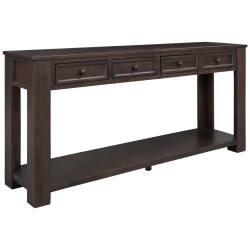 KEPOOMAN Console Table/sofa Table With Storage Drawers And Bottom Shelf for Entryway - Espresso