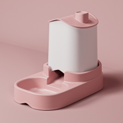 THE WAY Cat Feeder Cat Food Bowl Dual-Purpose Large Capacity Pet Cat Bowl Feeder Rouge Powder Flip Cover to Add Food, Smooth Food Delivery Without