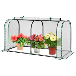COSTWAY Portable Mini Greenhouse 47" X 22" X 24" Outdoor Indoor Tunnel Greenhouse In White