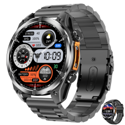 TUTT Tactical Smartwatch for Men 1.43 Dial | Compass Flashlight Chat-Gpt 3Tam Waterproof | Rugged Fitness And Health Tracker | H300 Smart Watch