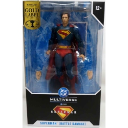 DC Multiverse Superman Movie 7 Inch Action Figure Exclusive - Superman Battle Damaged Label In Gold
