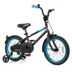COSTWAY 16" Kids Bike With Adjustable Saddle Handlebar Removable Training Wheels Handbrake