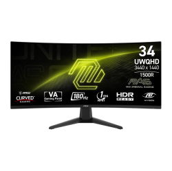 MSI 34" MAG 346CQ LCD UWQHD 180Hz 1ms Adaptive Sync Gaming Monitor with HDR ready (DisplayPort, HDMI) - Metallic Black