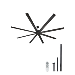 VEVOR 96 In Ceiling Fan Without Light, 6-Speed Remote Control, Aluminum 8-Blade, Reversible Dc Motor, Modern Low Profile Flush Mount Exterior Fan