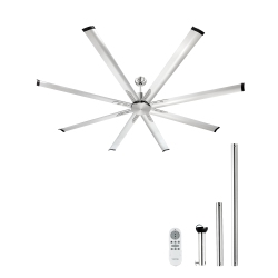VEVOR 84 In Ceiling Fan Without Light, 6-Speed Remote Control, Aluminum 8-Blade, Reversible Dc Motor, Modern Low Profile Flush Mount Fan For