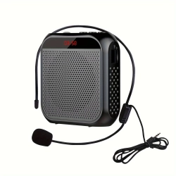 MYACUC Portable Speaker With Wired Microphone, Rechargeable Sound Amplifier With Led Smart Display for Teachers/meetings/guide