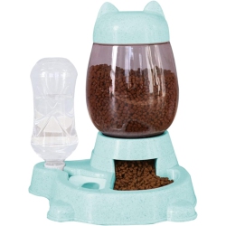 THE WAY Automatic Cat Feeder, Automatic Cat Water Dispenser Without Sticking to Mouth, Large Capacity Push-Type Feeder for Dogs, Cute Dog Bowl