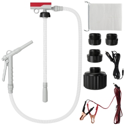 COSTWAY Fuel Transfer Pump With Hand Trigger Nozzle for Flow Control & Stop Extra Long Hose