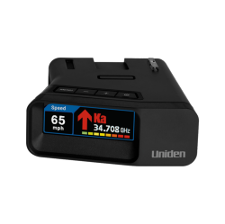 UNIDEN R7 Radar Detector – Dual Antenna Long Range Detection, Built-In Gps Lockouts, Oled Display, Voice Alerts Light & Speed Camera Warnings – Grey
