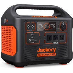 JACKERY (Refurbished Excellent) Portable Power Station Explorer 1500, 1534Wh Portable Generator, Solar Mobile Lithium Battery Pack (Certified By )