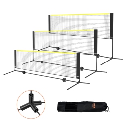 VEVOR 10Ft Badminton Net, Height Adjustable Volleyball Net, Wide Foldable Pickleball Net, Portable Easy Setup Tennis Net Set \w Poles, Stand And
