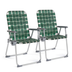 KARL HOME Aluminum Folding Beach Chair(Set Of 2)Green