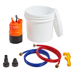 VEVOR 3.7 Gallon Pail Tankless Water Heater Flushing Kit, Includes Efficient Pump & 2 Hoses, Wrench And Adapter for Quick Install, Easy to Start
