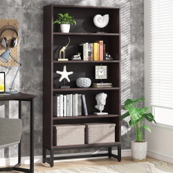 LANTINE High Bookshelf And Bookshelf, 70.8-Inch Large Bookshelf \w 5 Layers Of Storage Shelves, Heavy-Duty Vertical Library Bookshelf, Living