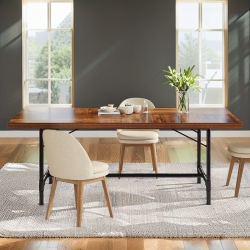 LANTINE 6Ft Conference Table, Rustic Rectangle 70.8" W X 35.4" D Meeting Table, Modern Seminar Table Boardroom Desk for Office Meeting Conference