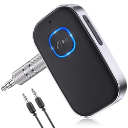 MYACUC Car Bluetooth Receiver, Noise Cancelling 3.5MM Aux Bluetooth Car Adapter, Wireless Audio Receiver