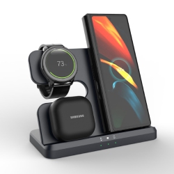 MYACUC 3 In 1 Wireless Charging Station for Galaxy Watch Compatible With Apple, Samsung Phones