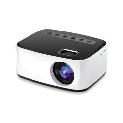 THE WAY Mini Wireless Mobile Phone Projector, Home Bedroom Wall Projector HD 1080P Projection, Home Theater Projector (T20-White And Black)