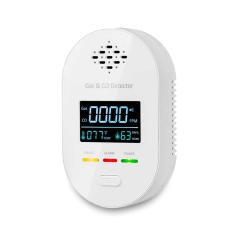 THE WAY 4 In 1 Composite Detector, Indoor Co Gas Alarm With Temperature And Humidity Display Sensor, Long Plug Gas Detector (White Single Pack)