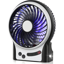 MYACUC Portable Mini Desktop Fan, USB Charging Desktop Small Fan, Three Wind Speeds With Led Light Suitable for Home, Office, Travel, Camping