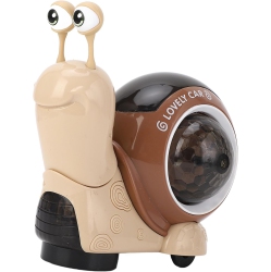 GREEN SCENIC Electric Toy Universal Wheel Automatic Obstacle Avoidance Nodding Sound And Light Projection Fun Little Snail Children's Toy - In Brown