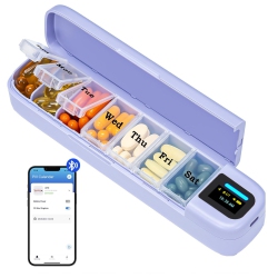 GREEN SCENIC Smart Automatic Medicine Box-Rechargeable Timed Reminder Medicine Box, Multi-Function Medicine Box for Seven Days A Week, Portable And