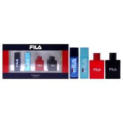 FILA Variety Set By for Men - 4 PC Mini Gift Set 0.25OZ Edt Spray, 0.25OZ Fresh Edt Spray, 0.25OZ Black Edt Spray, 0.25OZ Edt Spray In Red