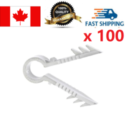 TELECRAFTER Standard Push-In Cable Clips, 100 PCs, White