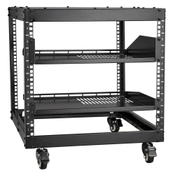 VEVOR 9U Open Frame Server Rack, 23"-40" Adjustable Depth, Free Standing Or Wall Mount Network Server Rack \w 360° Casters, Heavy Duty 4 Post Holds