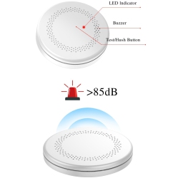 THE WAY Tuya Wifi Smoke Alarm, Wireless Home Smoke Alarm, Smart Fire Detection Remote Notification (White)