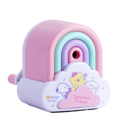 GREEN SCENIC Cute Kawaii Pencil Sharpener, Cartoon Small Manual Pencil Sharpener, Fun Rainbow Manual Pencil Sharpener, Suitable for Home School