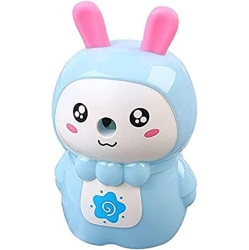 GREEN SCENIC Manual Pencil Sharpener, Cartoon Rabbit-Shaped Hand-Cranked Pencil Sharpener, Single-Hole Hand-Held Pencil Sharpener, Suitable for Home