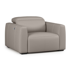 VALENCIA Carmen Leather Single Recliner Chair, Light In Grey