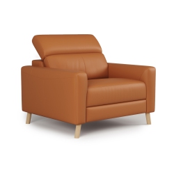 VALENCIA Elodie Top Grain Leather Accent Chair, Cognac