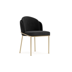 VALENCIA Alexander Velvet Fabric Dining Chair (Set Of 2) In Black