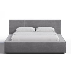 VALENCIA Luisa Fabric Queen Bed Frame In Grey