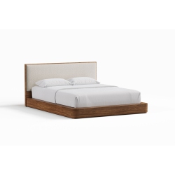 VALENCIA Gianna Queen Size Bed Frame, Natural Walnut Wood