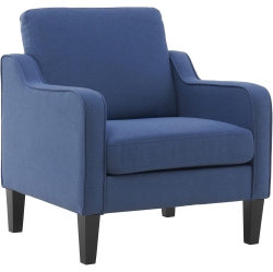 KARL HOME Cotton And Linen Contemporary Accent Chair Armchair for Living Room In Blue