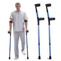 VEVOR 11-Level Height Forearm Crutches for Adults, Adjustable Walking Crutches \w 4-Level Upper Cuff, Lightweight Aluminum Medical Support Crutches