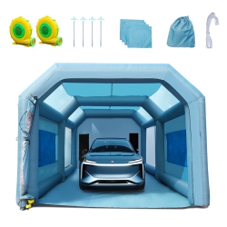 VEVOR 26X15X11Ft Inflatable Paint Booth, Inflatable Spray Booth, High Powerful 750W+950W Blowers Spray Booth Tent, Car Paint Tent Air Filter System