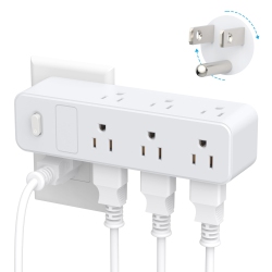 AURORA Surge Protector Outlet Extender With 360° Rotating Plug, 9 Ac Outlets Splitter (1875W/15A), Multi Plug Wall Outlet With Power Switch