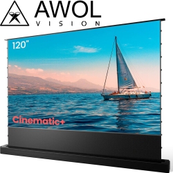 AWOL VISION 120" Motorized Alr Floor Rising Projector Screen for Ust Projector, Floor Stand Screen for Home Theater, 4K/8K Ultra HD, Active 3D, 95%