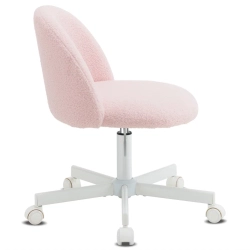 KARL HOME 21.9 Inch Task Chair Office Desk Chair Make Up Chair With Wheels Light In Pink